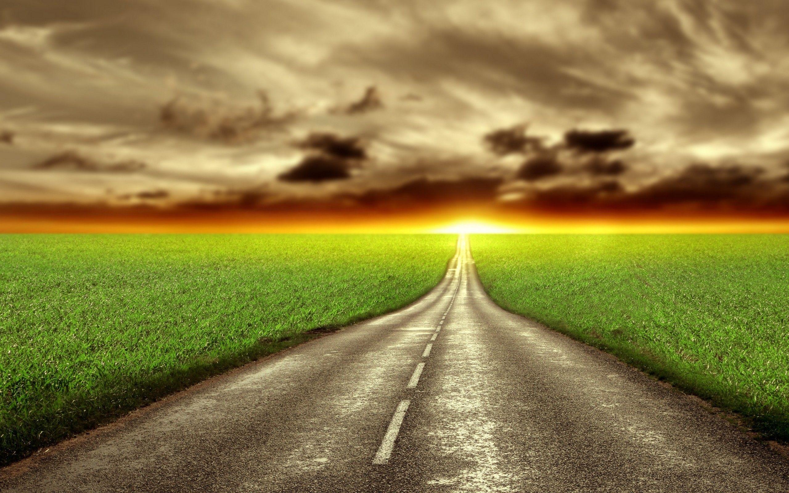 2560x1600 HD Country Road Wallpaper