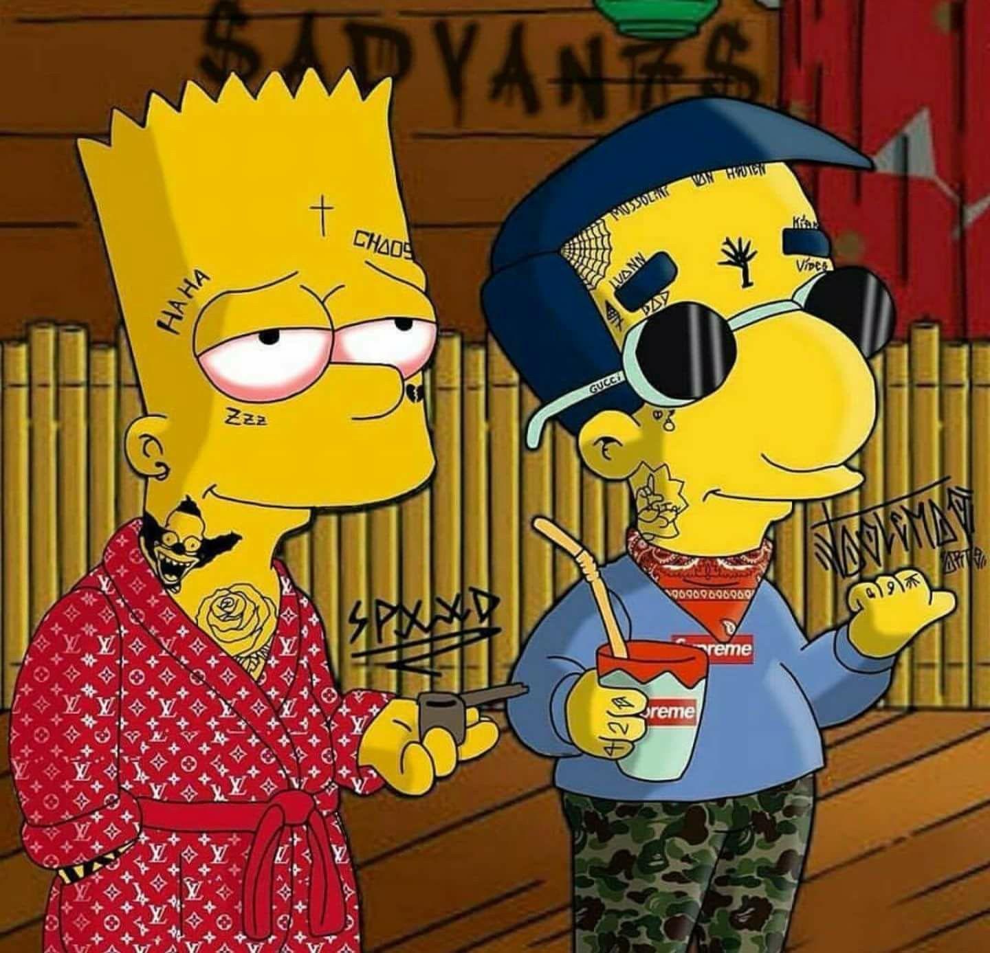 1440x1387 Stunning Supreme Bart Wallpaper image For Free Download