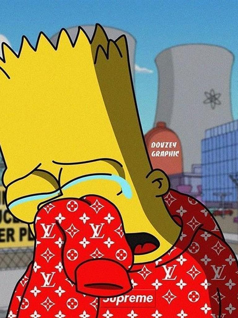 768x1028 Free download Supreme X Bart Simpson Wallpaper HD