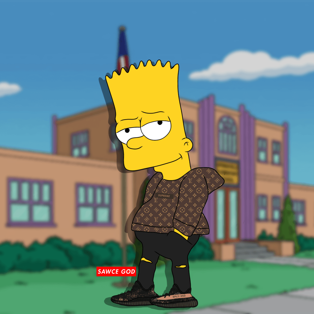 off white bart simpson