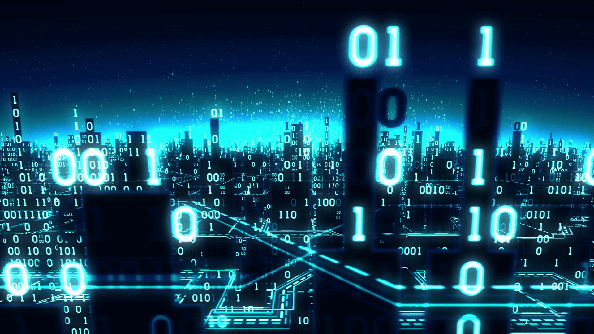 1920x1080 Aerial View Of Abstract Futuristic Digital City, A High Tech