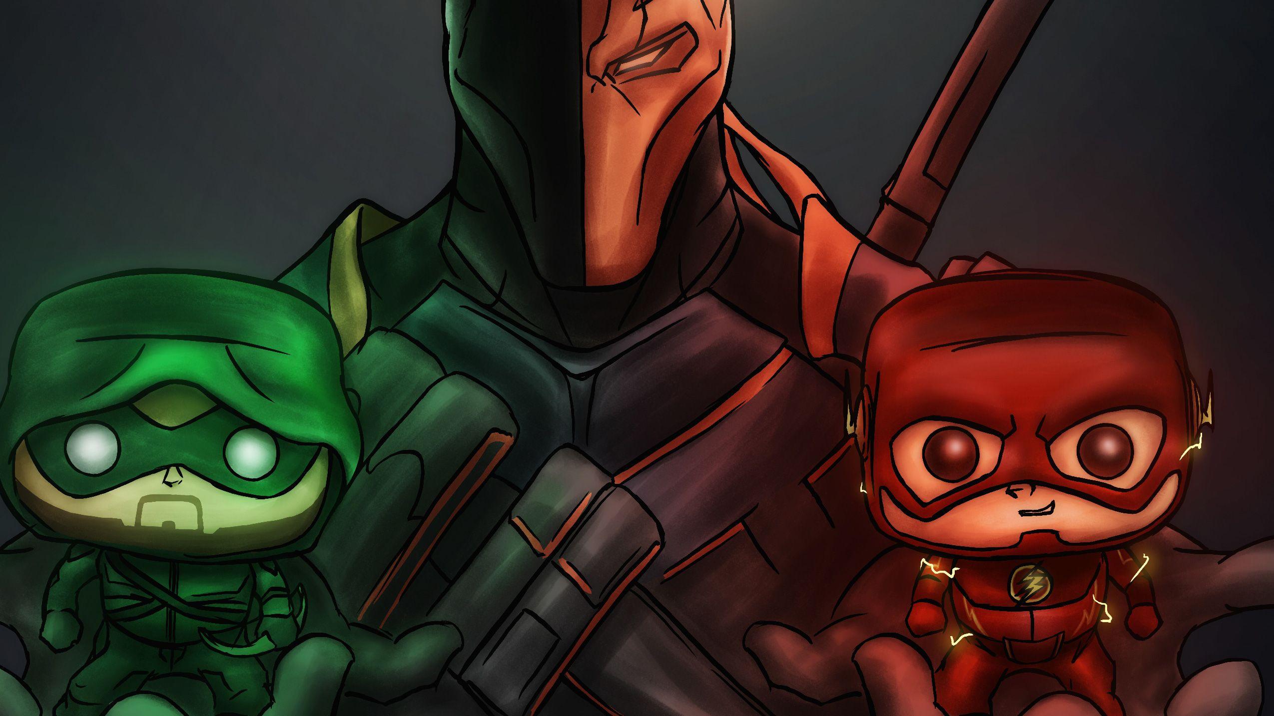 2550x1434 Deathstroke Ultimatum Arrow Flash Artwork, HD Superheroes