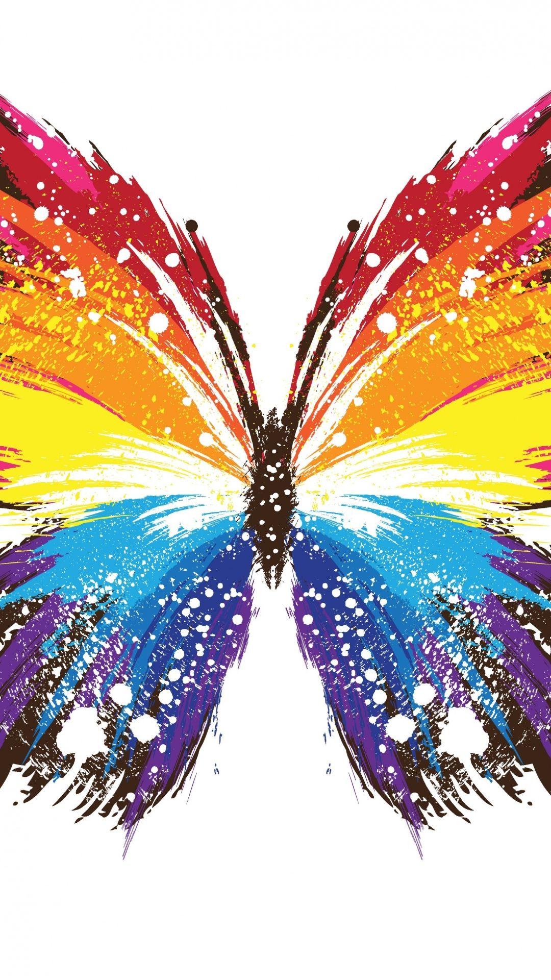1080x1920 Butterfly Abstract Colorful Patterns iPhone 8 Wallpaper