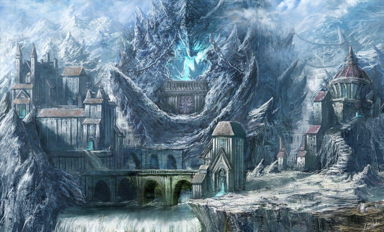 1280x775 water, ice, landscapes, bridges, scenic, drawings, anime