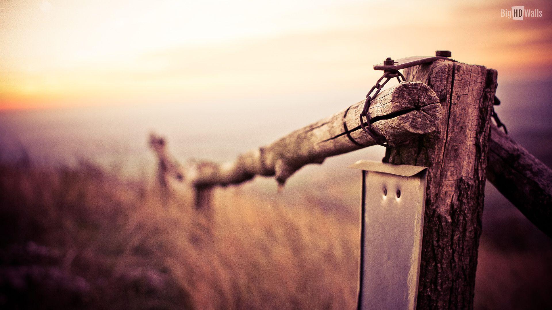 1920x1080 Wood Fence in Sunset HD Wallpaper