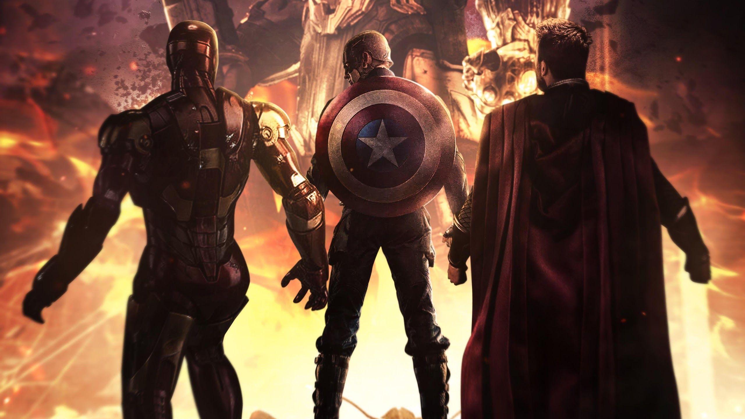 2560x1440 Avengers: Endgame Iron Man Captain America Thor 4K Wallpaper