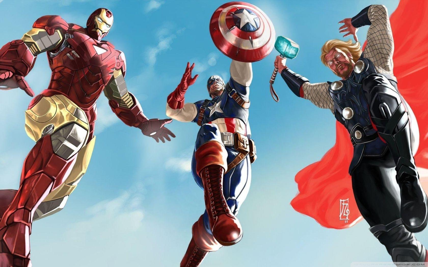 1680x1050 Thor Captain America And Iron Man Wallpaper