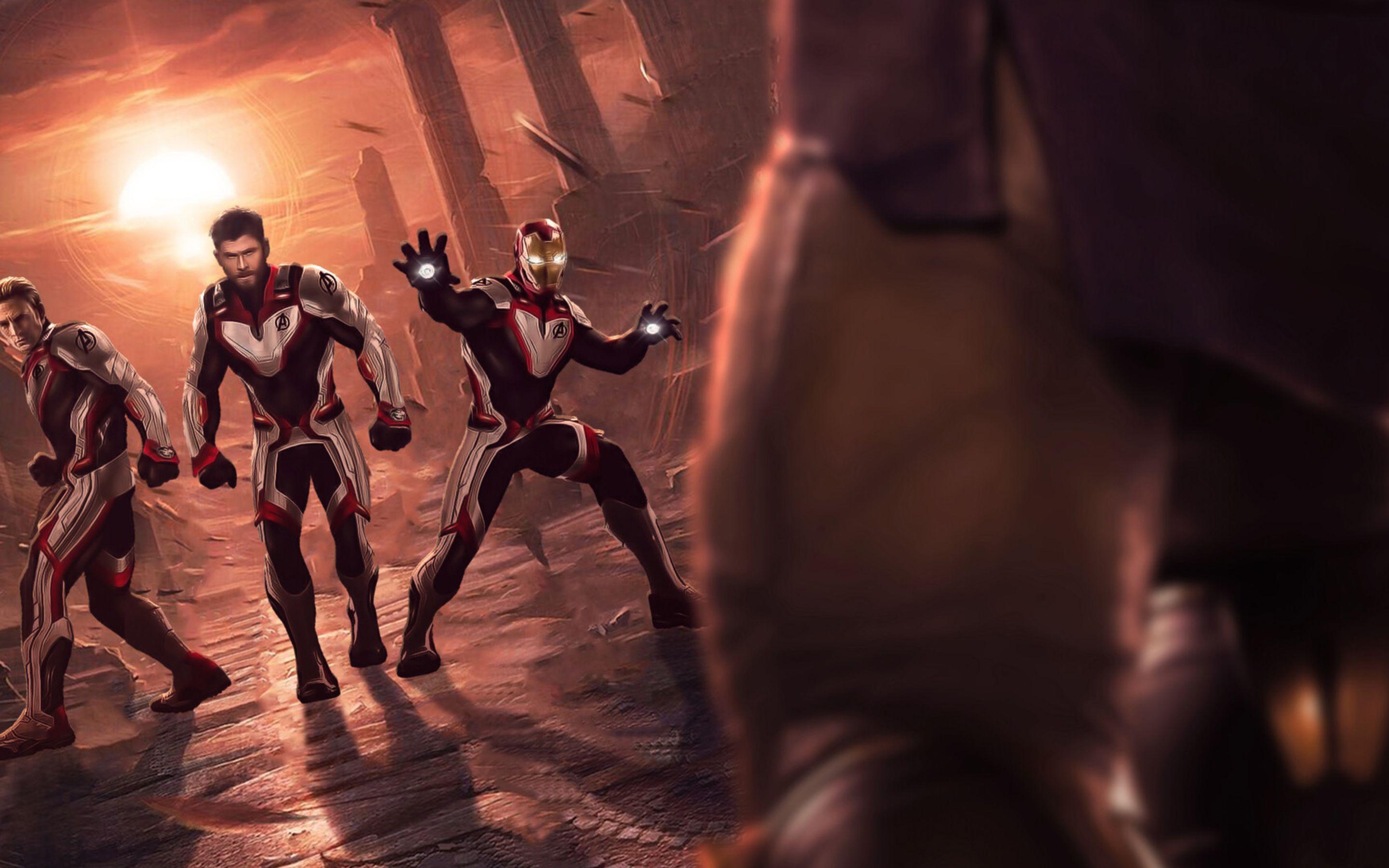 2880x1800 Thor Captain America Iron Man In Quantum Realm