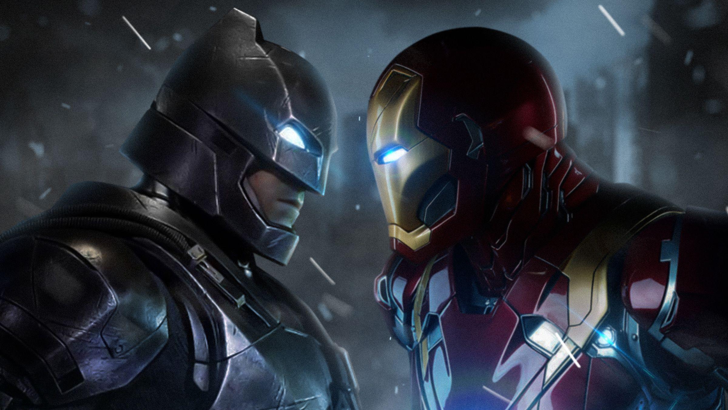 2400x1350 Batman Vs Iron Man Wallpaper