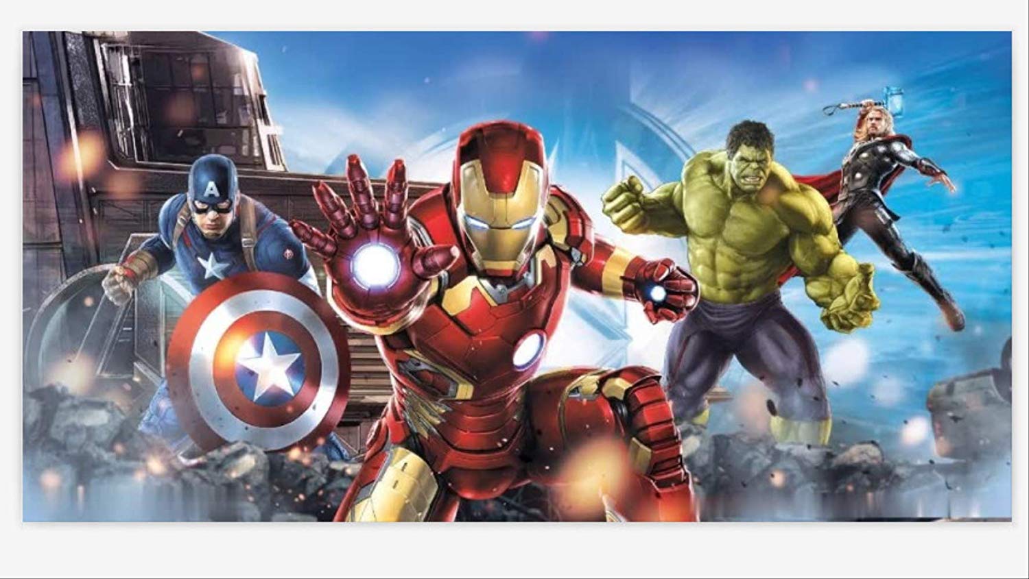 1500x845 3D Avengers Photo Wallpaper Hulk Iron Man Captain America