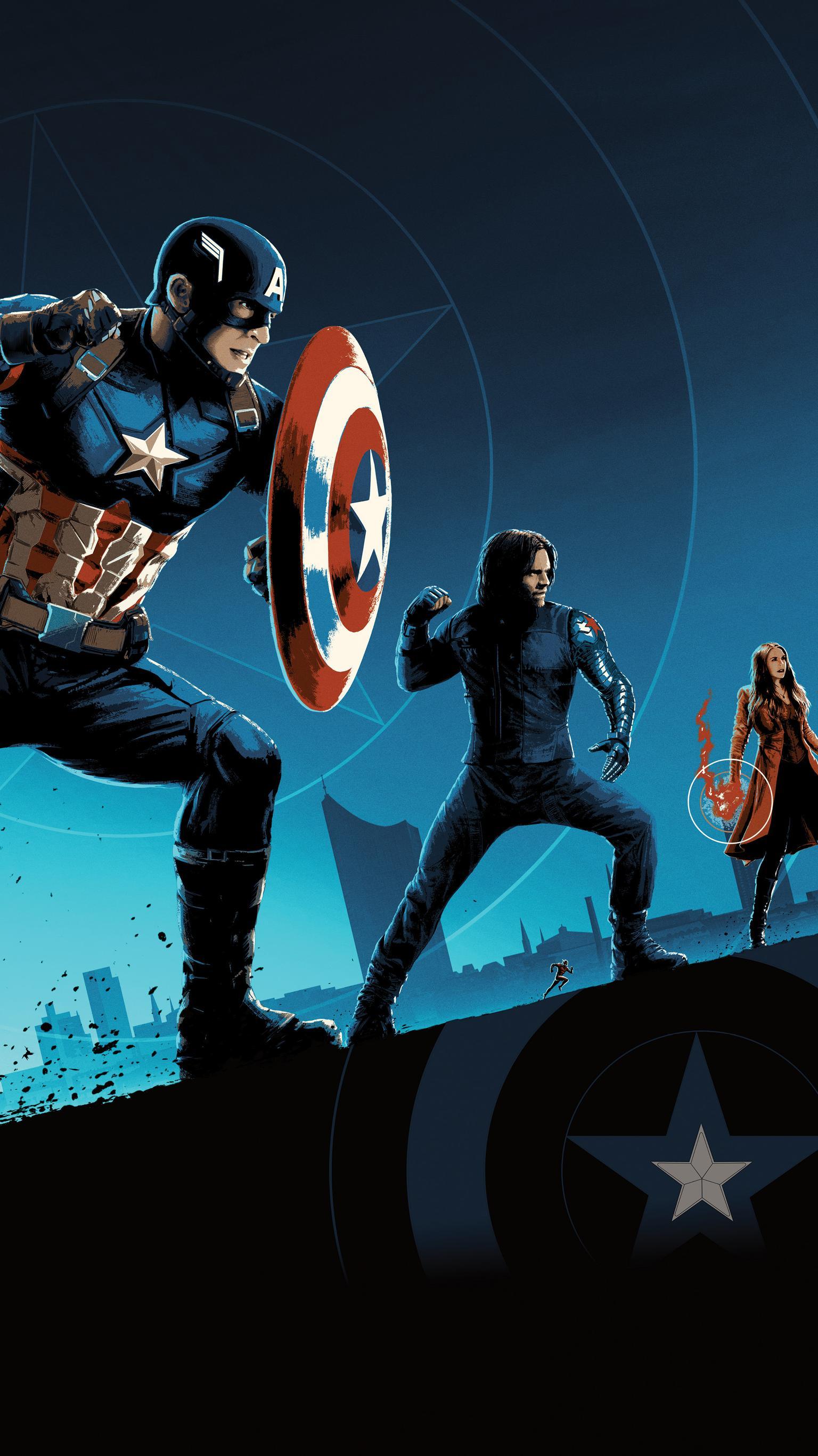 1536x2732 Captain America: Civil War (2016) Phone Wallpaper