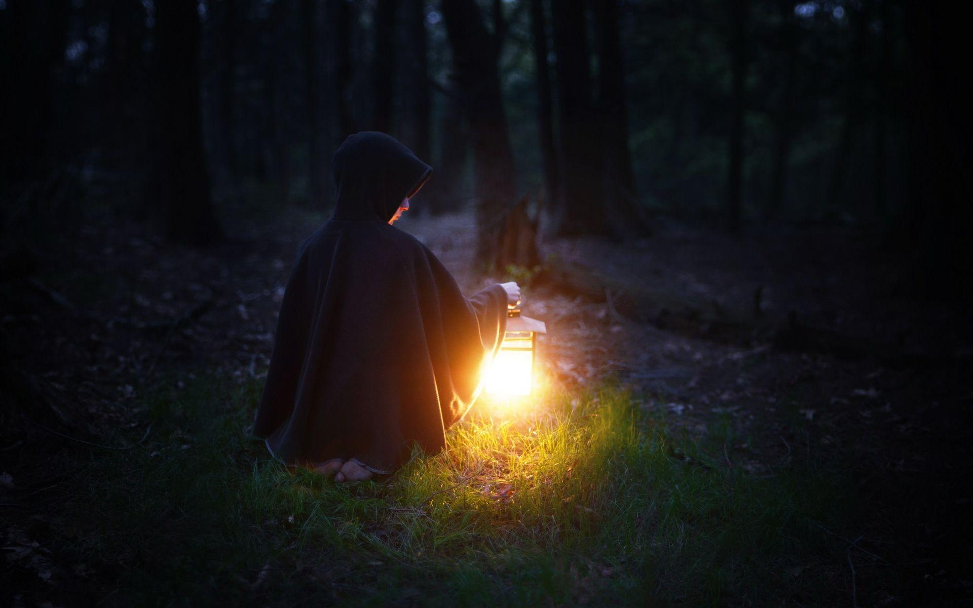 1920x1200 Light In The Dark Wallpaper With A Lamp, Download