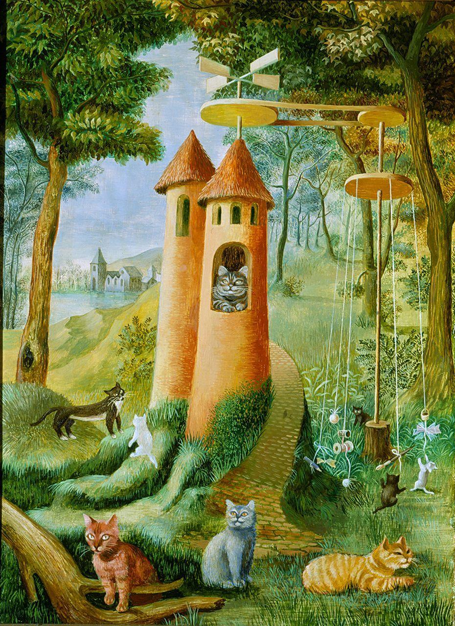 930x1280 El Paraíso de los Gatos Varo. Art, Surreal art