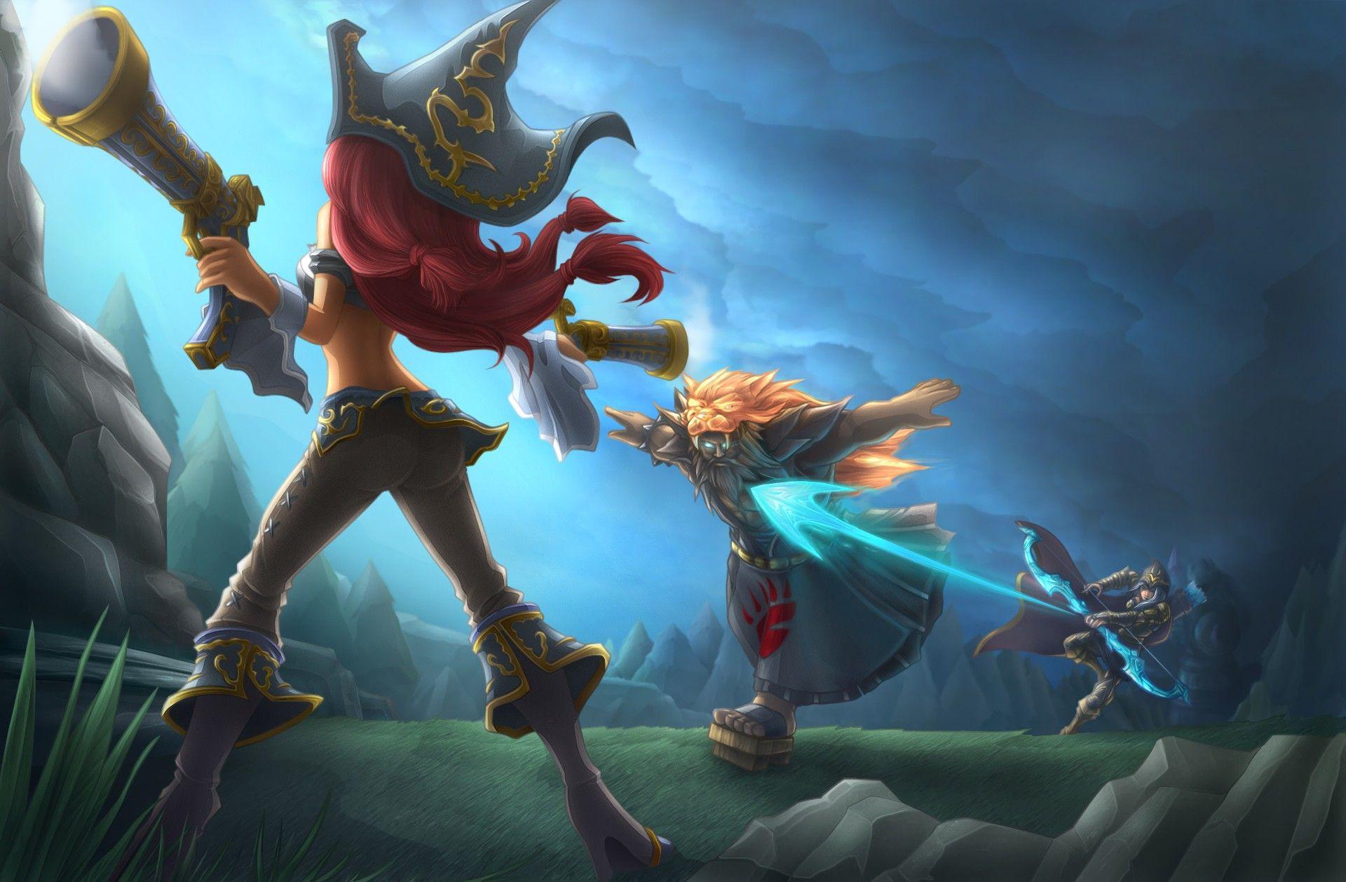 1920x1258 Miss Fortune Vs Udyr & Ashe. Wallpaper & Fan Arts. League