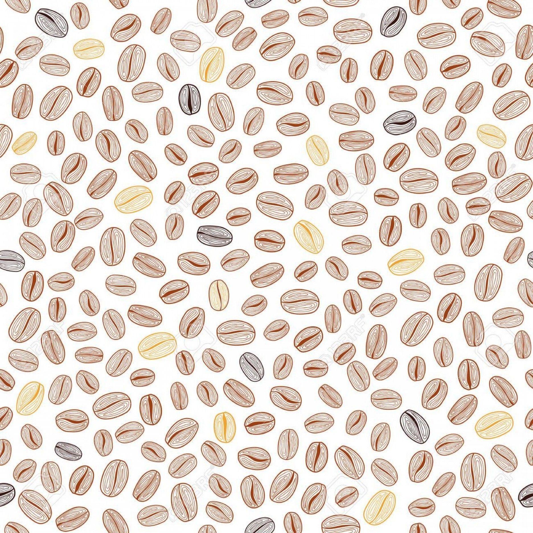 1872x1872 Vector Coffee Background Wall Paper Drawn Coffee Bean