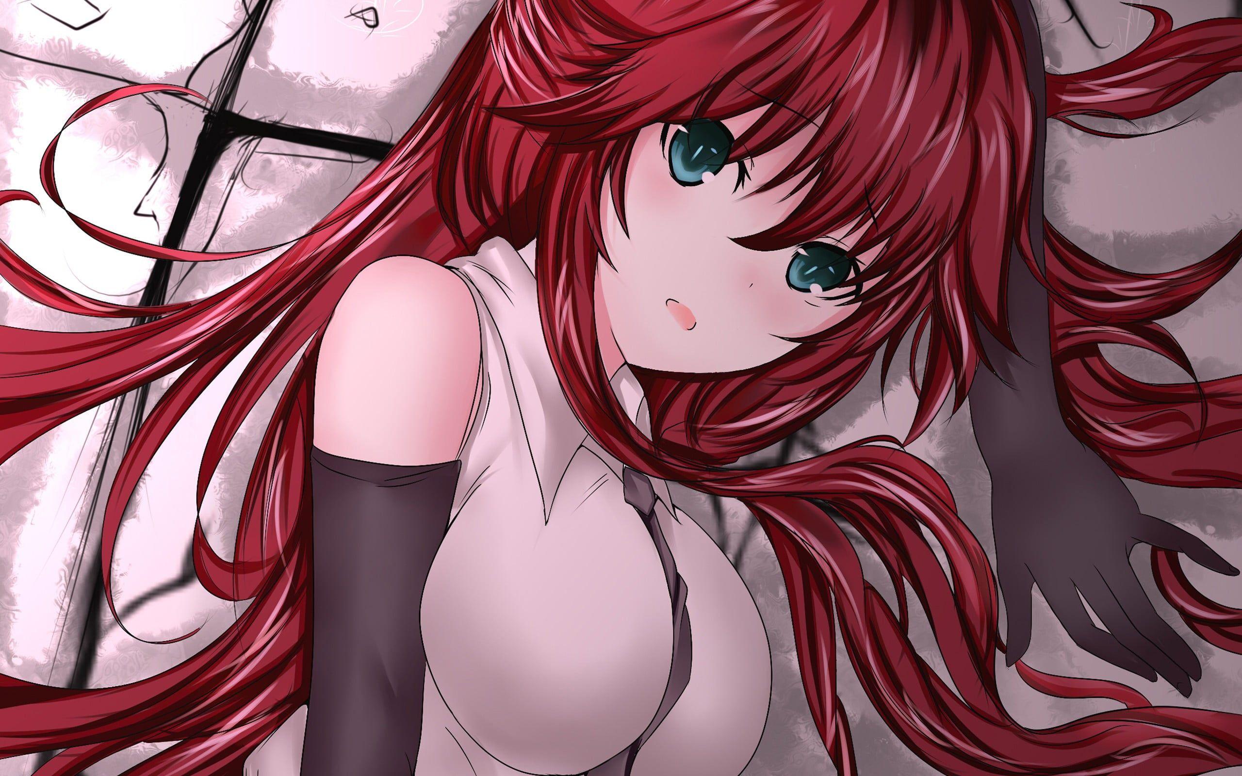 2560x1600 Red haired girl anime character, Trinity Seven, Asami Lilith