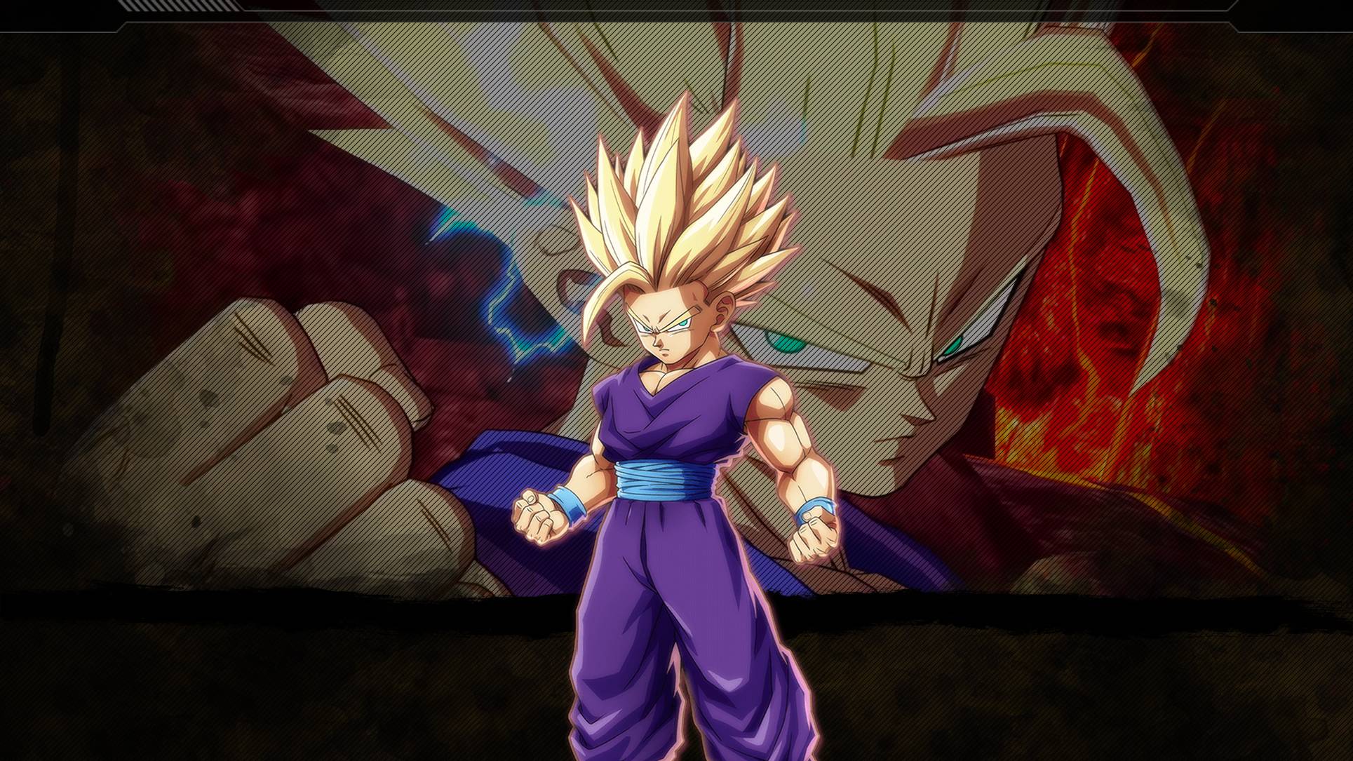 1929x1085 Dragon Ball FighterZ Gohan Teen Wallpaper. Cat with Monocle