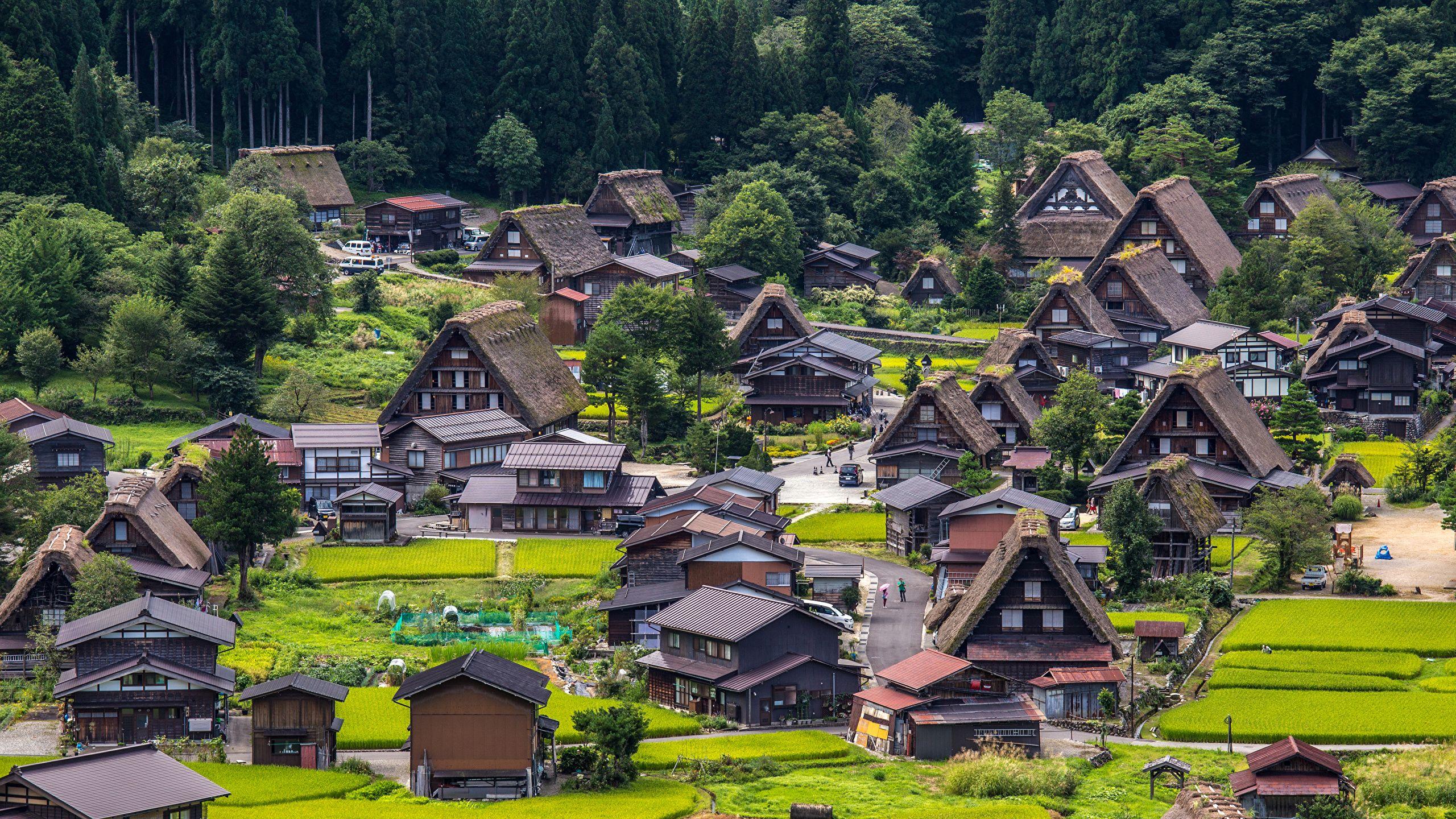 2560x1440 Desktop Wallpaper Japan Village Shirakawa village Gifu