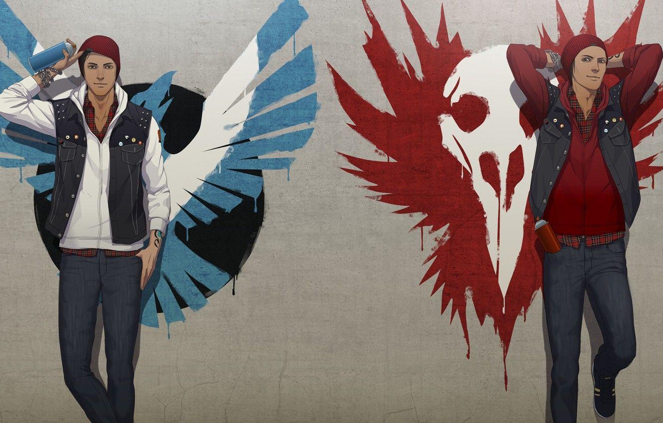 1332x850 Wallpaper the game, figure, art, art, ps infamous second