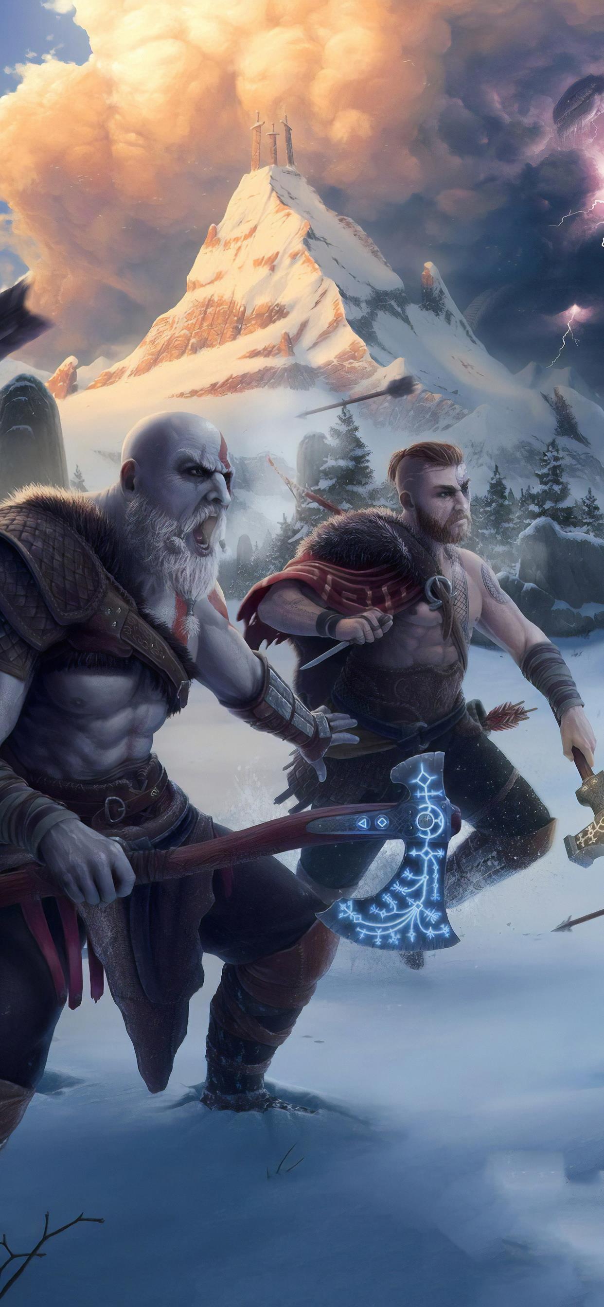 1242x2688 god of war 4k artwork iPhone Wallpaper Free Download