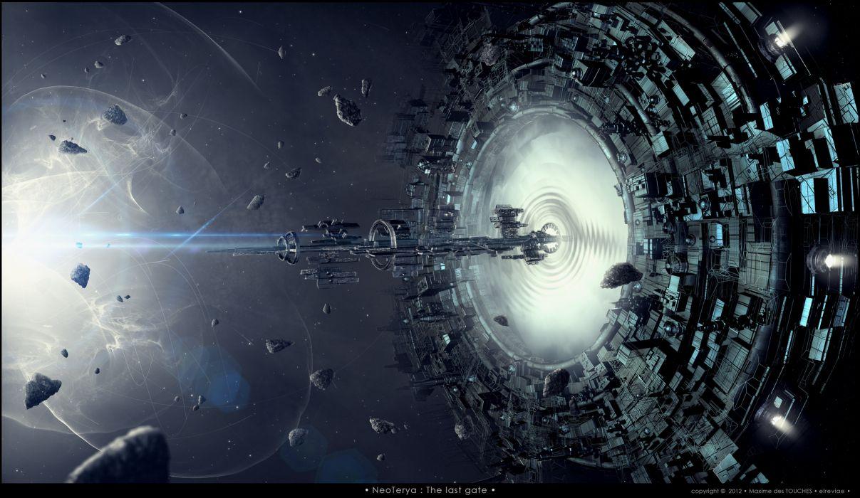 1207x700 Spaceship Wormhole Debris Future wallpaperx1440