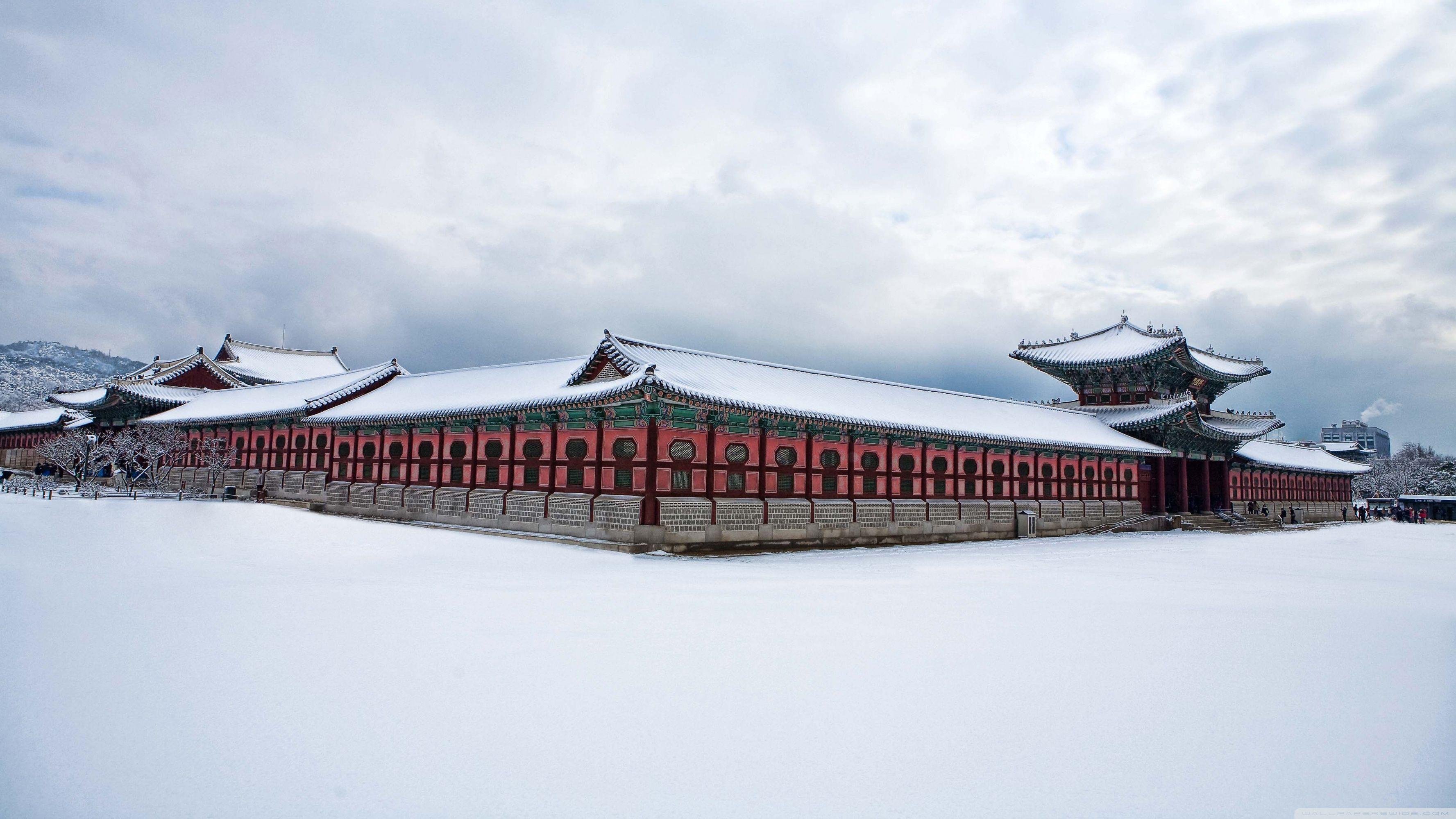 3554x1999 Gyeongbokgung Palace Winter ❤ 4K HD Desktop Wallpaper for 4K Ultra