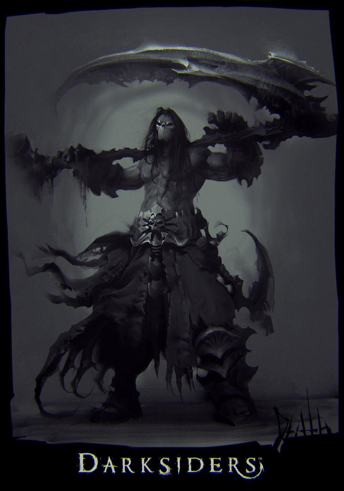 1150x1638 death, scythe, Darksiders, fanart wallpaper
