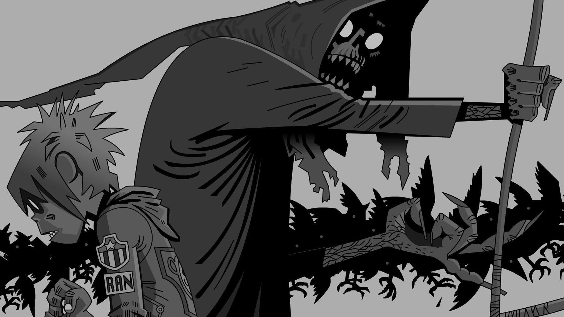 1920x1080 Free download Wallpaper gorillaz 2d death hood scythe