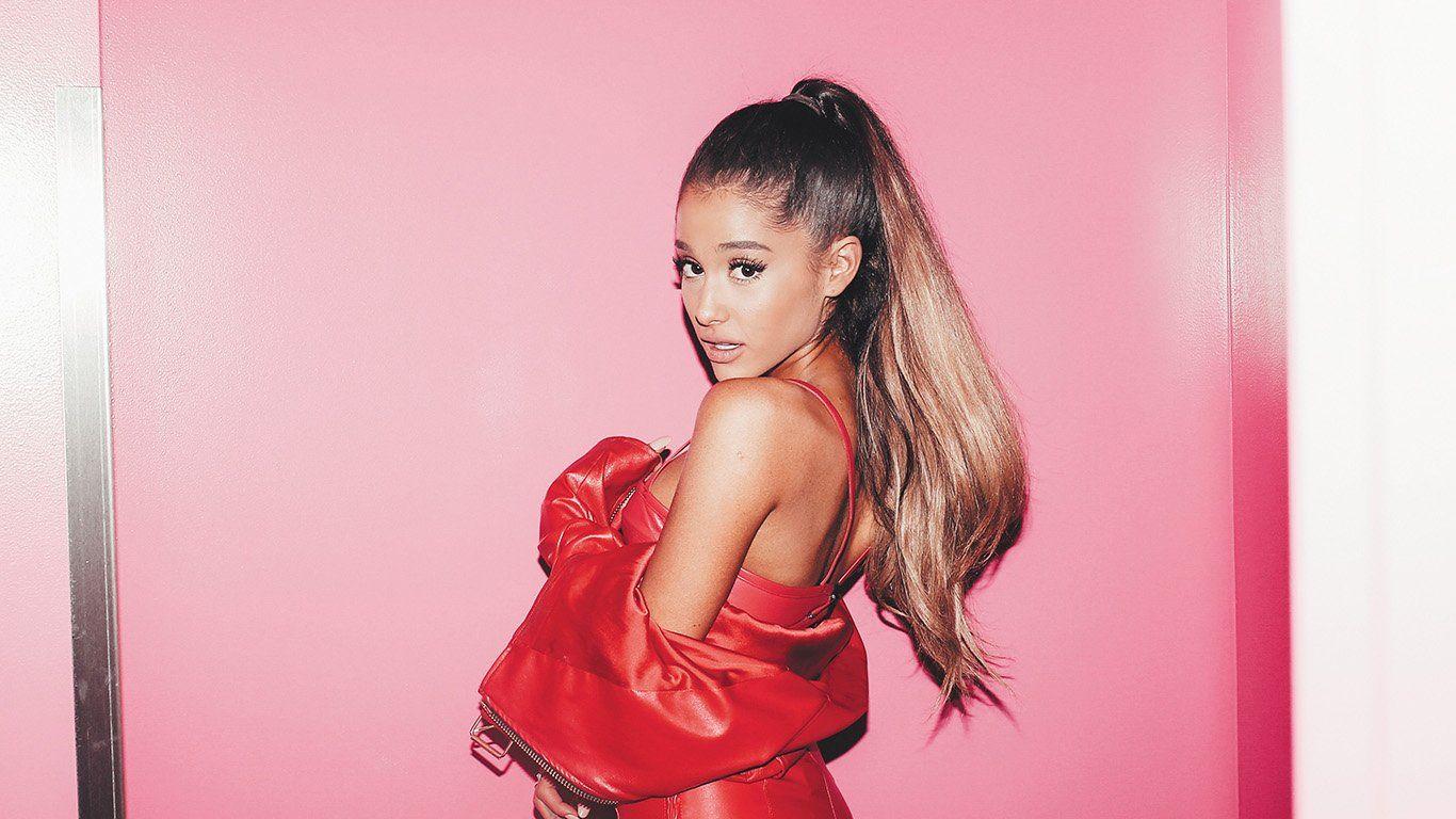 1366x768 wallpaper for desktop, laptop. ariana grande pink pose
