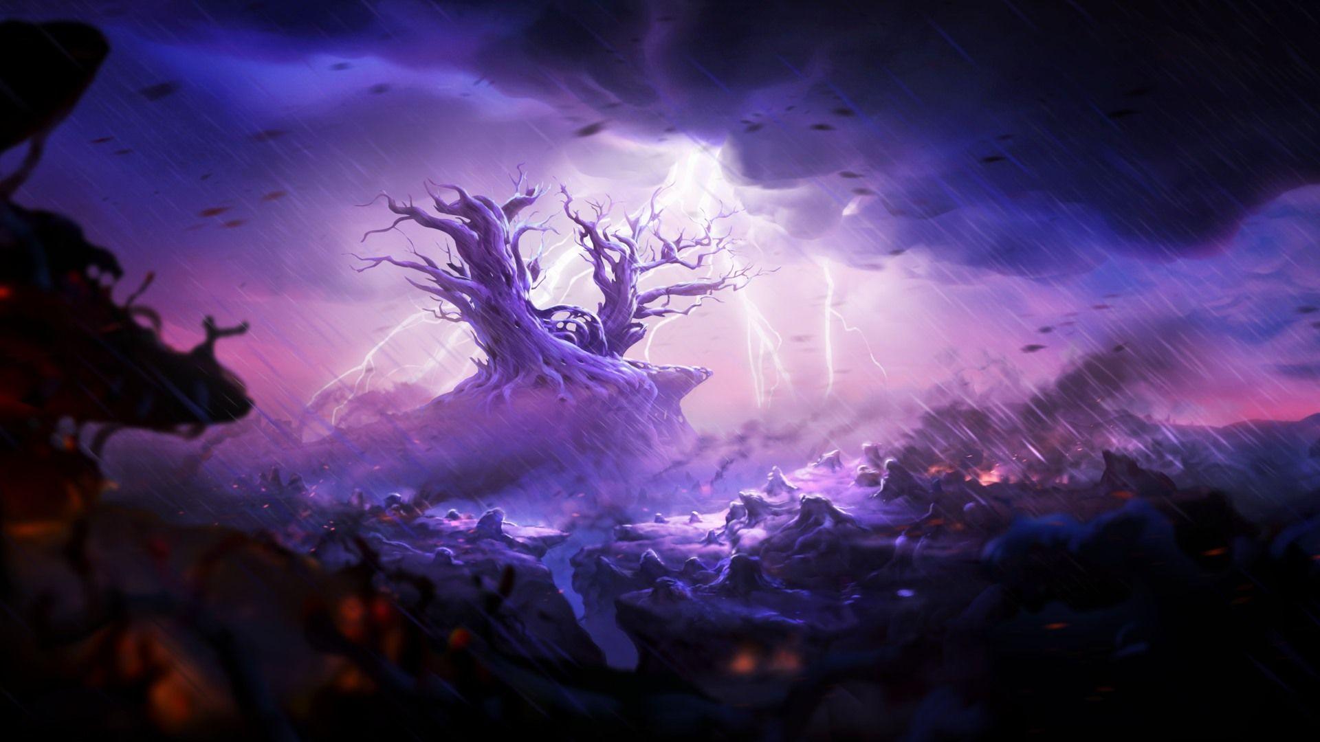 1920x1080 Tree of souls in the storm. Wallpaper from Ori and the Blind