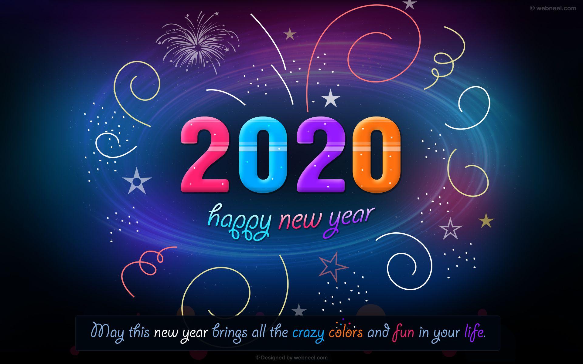 1920x1200 Beautiful 2020 New Year Wallpaper for your desktop