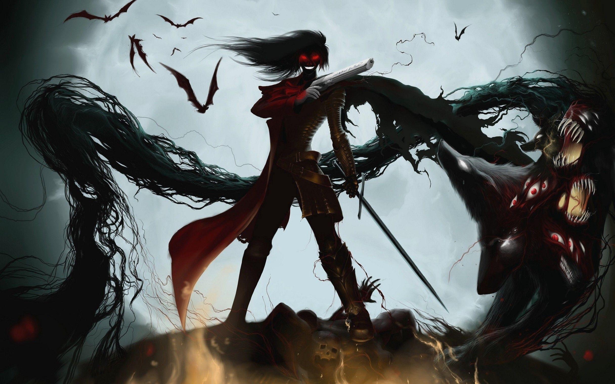 2432x1520 Anime Vampire Girl Wallpaper