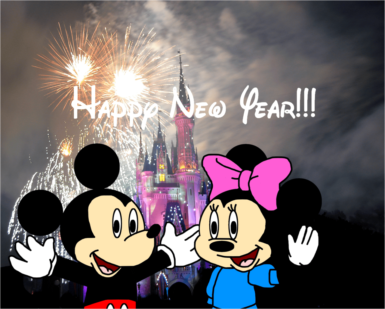 1280x1026 Mickey News Years. Mickey and Minnie wish Happy New Year