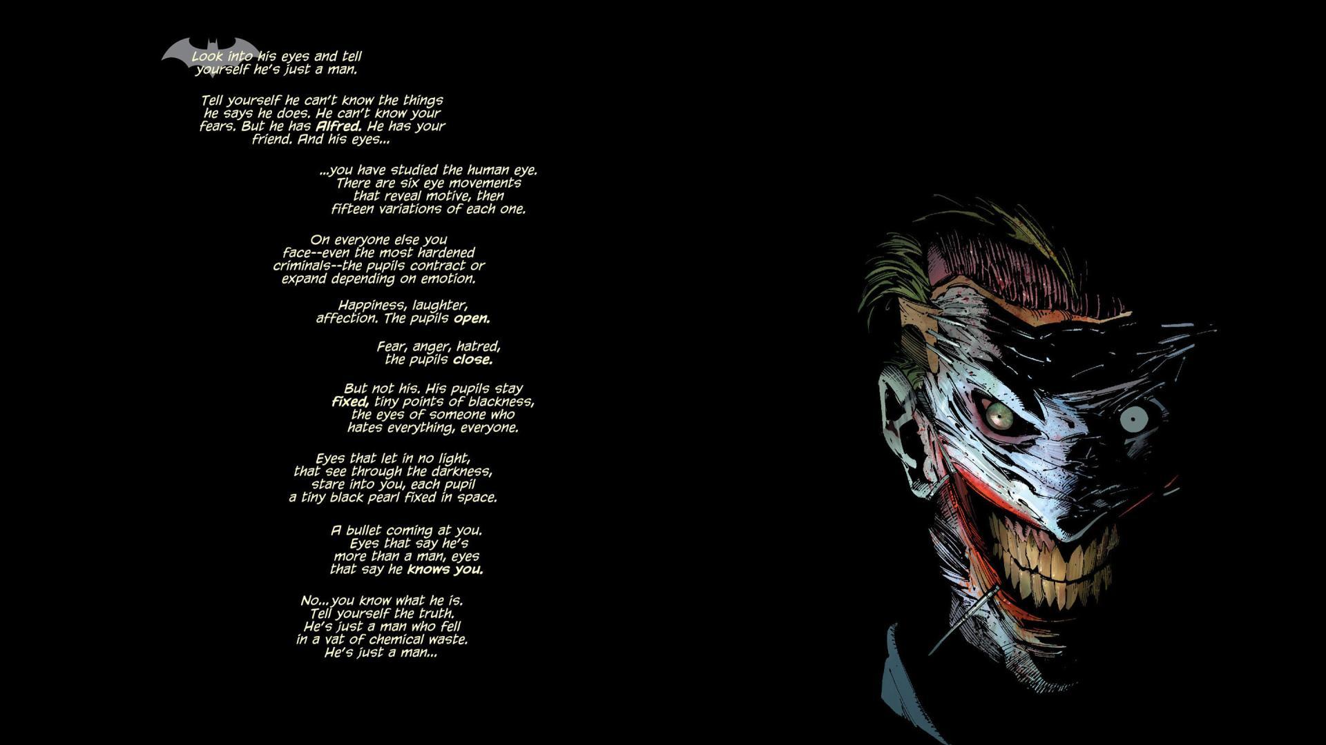 1920x1080 The eyes of someone who hates everything. Joker wallpaper from Death of the Family. [1920x1080]: ComicWalls