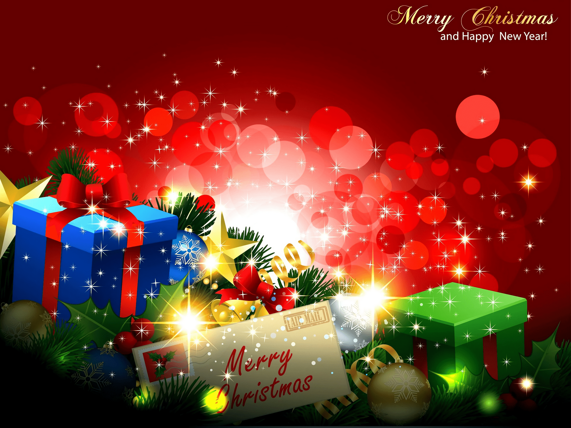 1920x1440 Merry Christmas and Happy New Year HD Wallpaper. Background