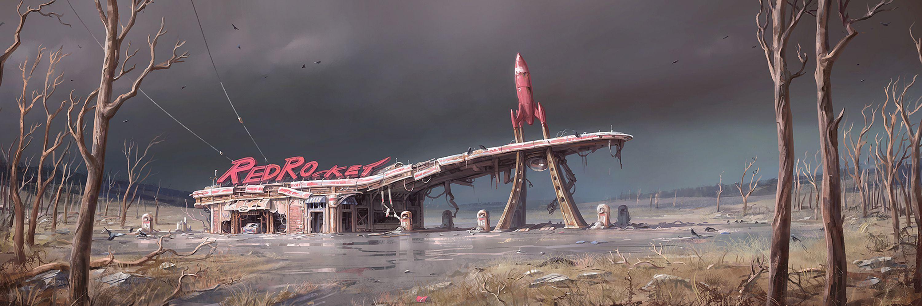 3000x996 Fallout 4's concept art is wallpaper worthy