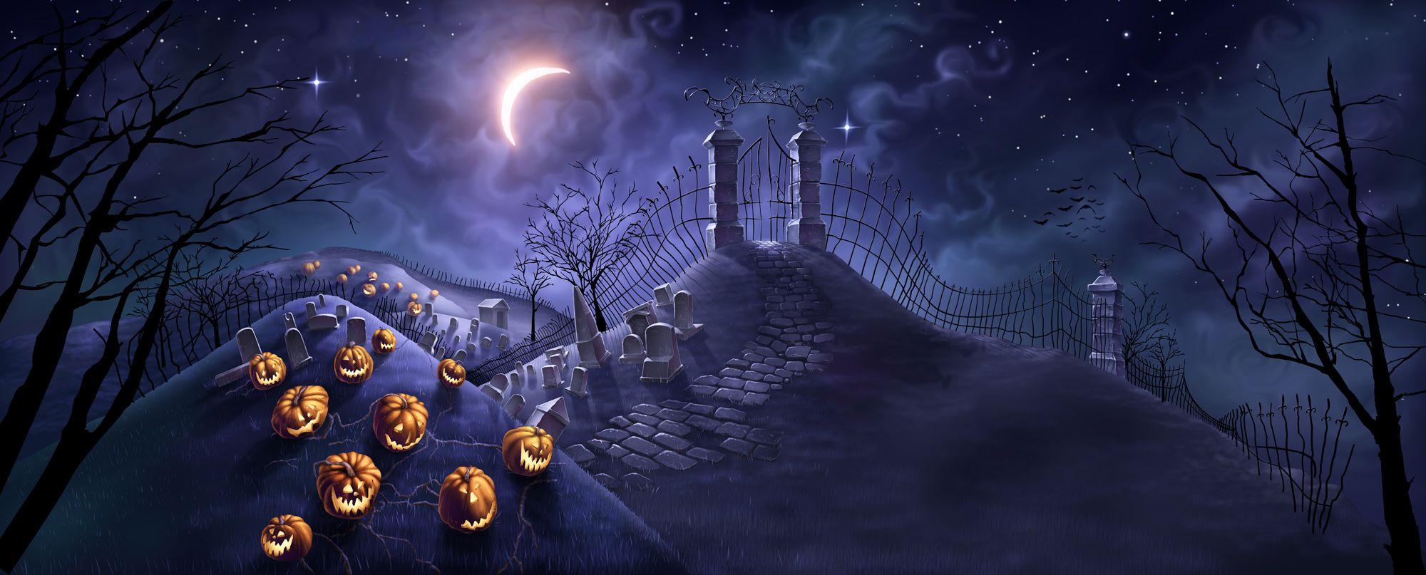2000x807 Halloween Background HD Desktop Wallpaper 14394
