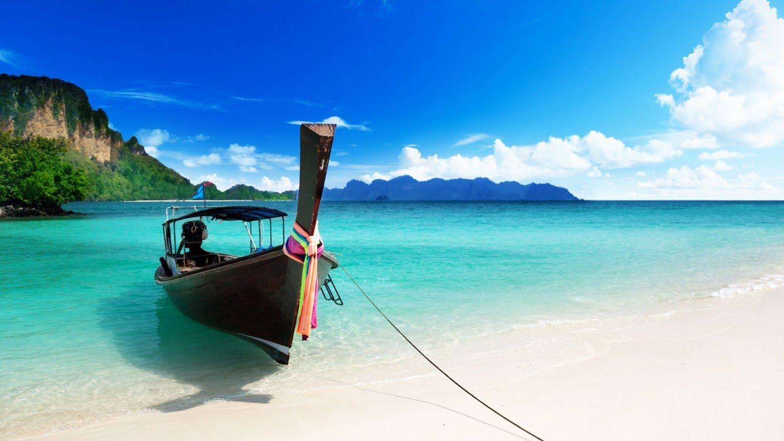 1600x900 Thailand Beaches With Boats Wallpaper
