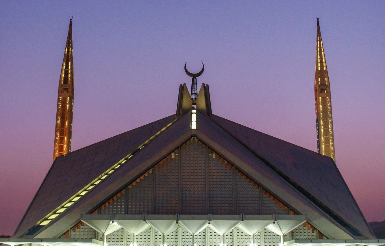 1332x850 Wallpaper the minaret, Pakistan, Islamabad, Faisal mosque image for desktop, section город