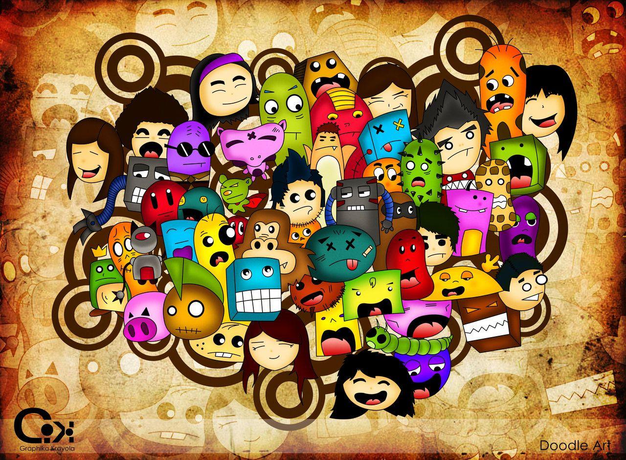 Hình nền Doodle 1280x940.  Doodle màu hồng
