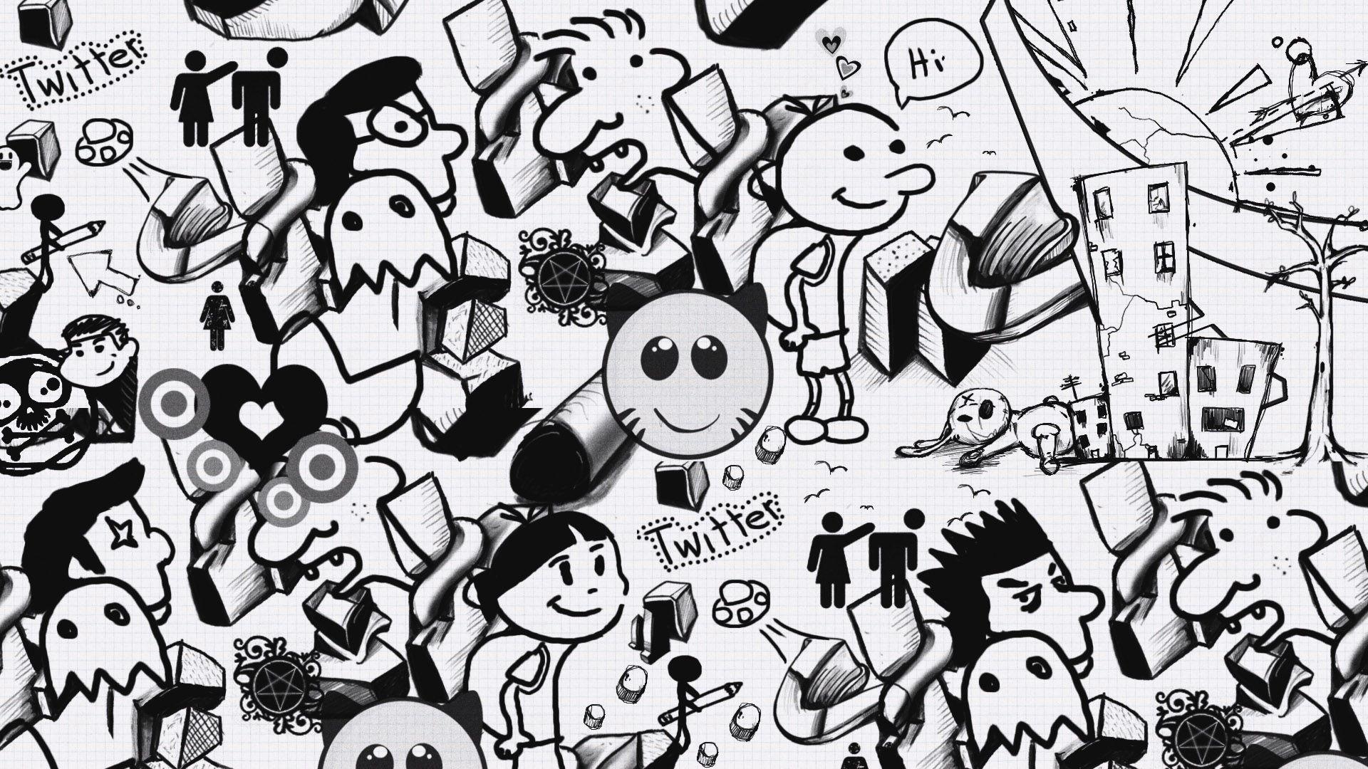 1920x1080 Doodle Background HD