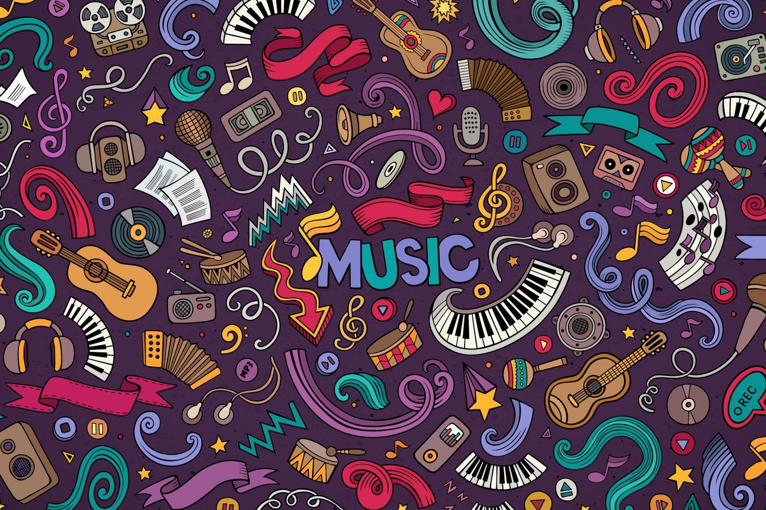 Hình nền Doodle 1500x1000.  Doodle màu hồng