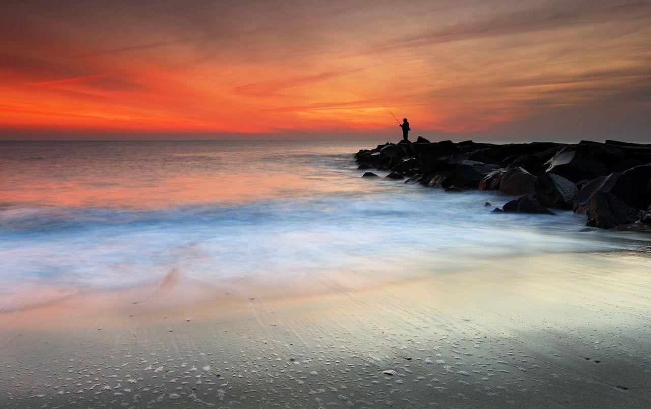 1280x804 Sunrise People Sea New Jersey wallpaper. Sunrise People