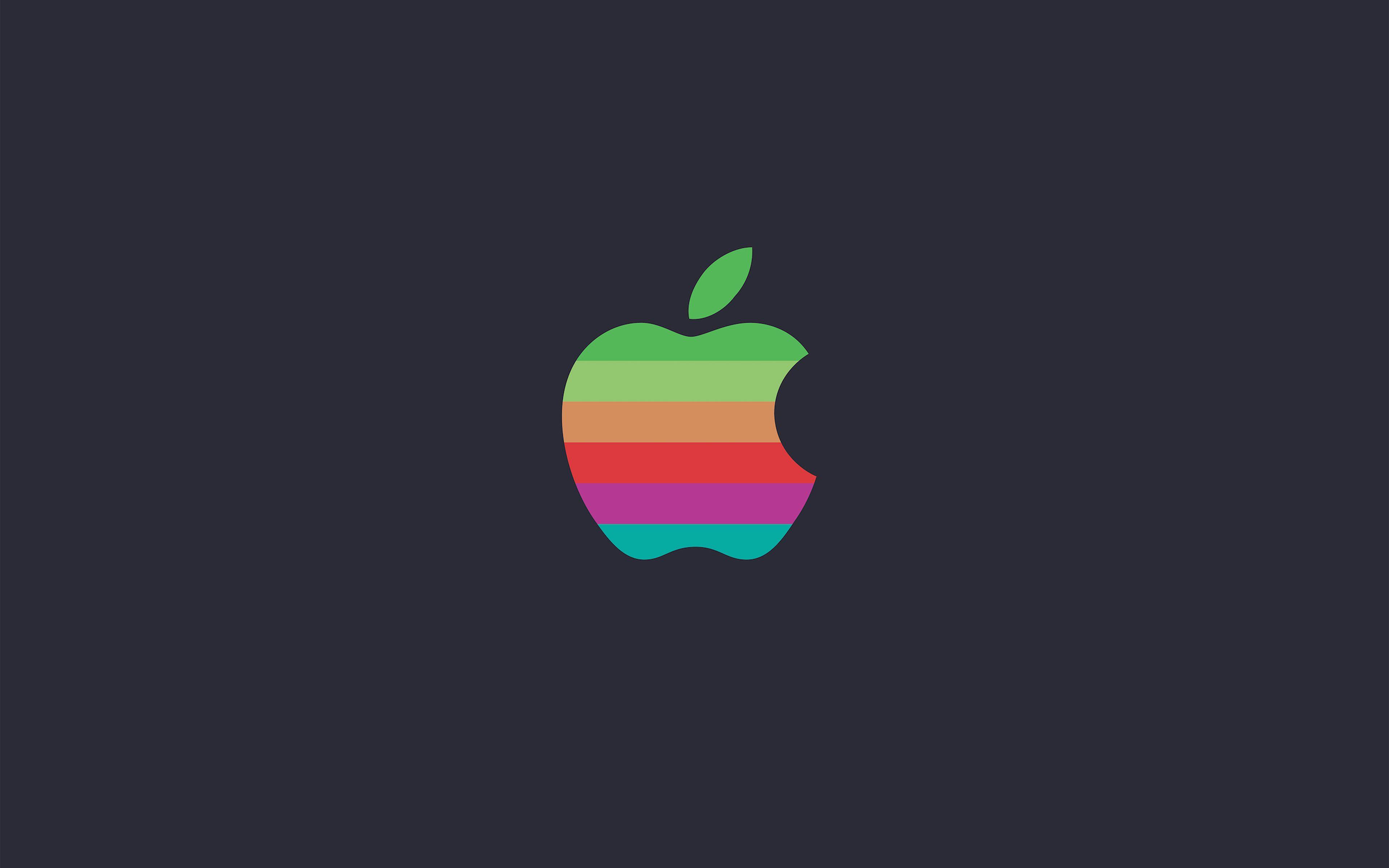 3840x2400 Minimal Logo Apple Color Dark Illustration Art Wallpaper