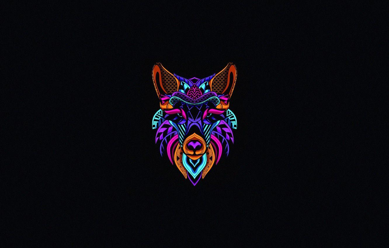 1332x850 Wallpaper Color, Minimalism, Style, Background, Wolf, Art