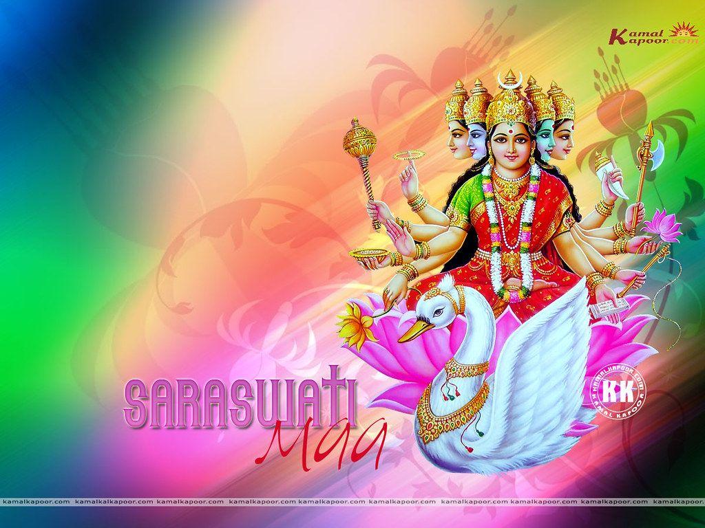 1024x768 Hình nền Hindu miễn phí Maa Saraswati Hình ảnh tôn giáo