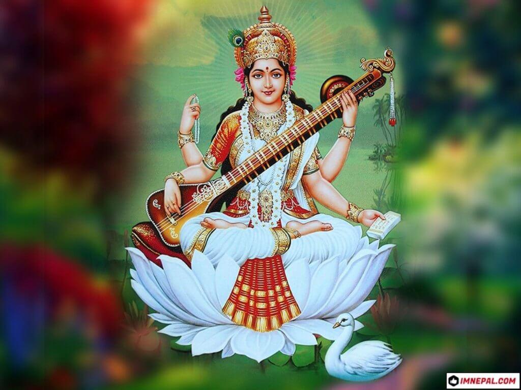 Hình ảnh 1024x768 Saraswati Mata -50 Hình nền HD Nữ thần Hindu