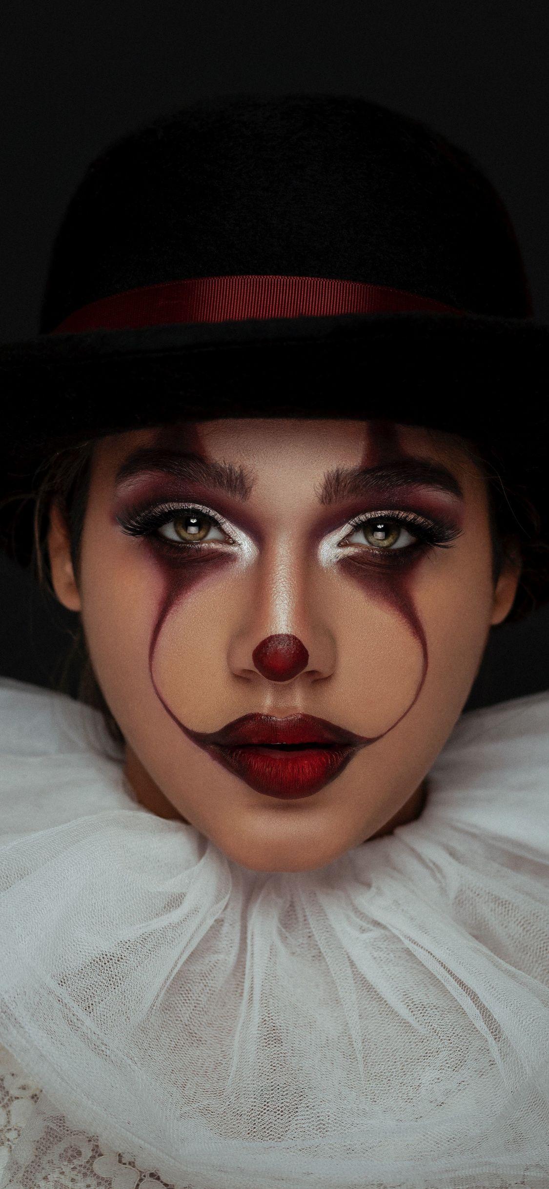 1125x2436 Download wallpaper 1125x2436 woman model, joker, makeup, iphone x, 1125x2436 HD background, 22562