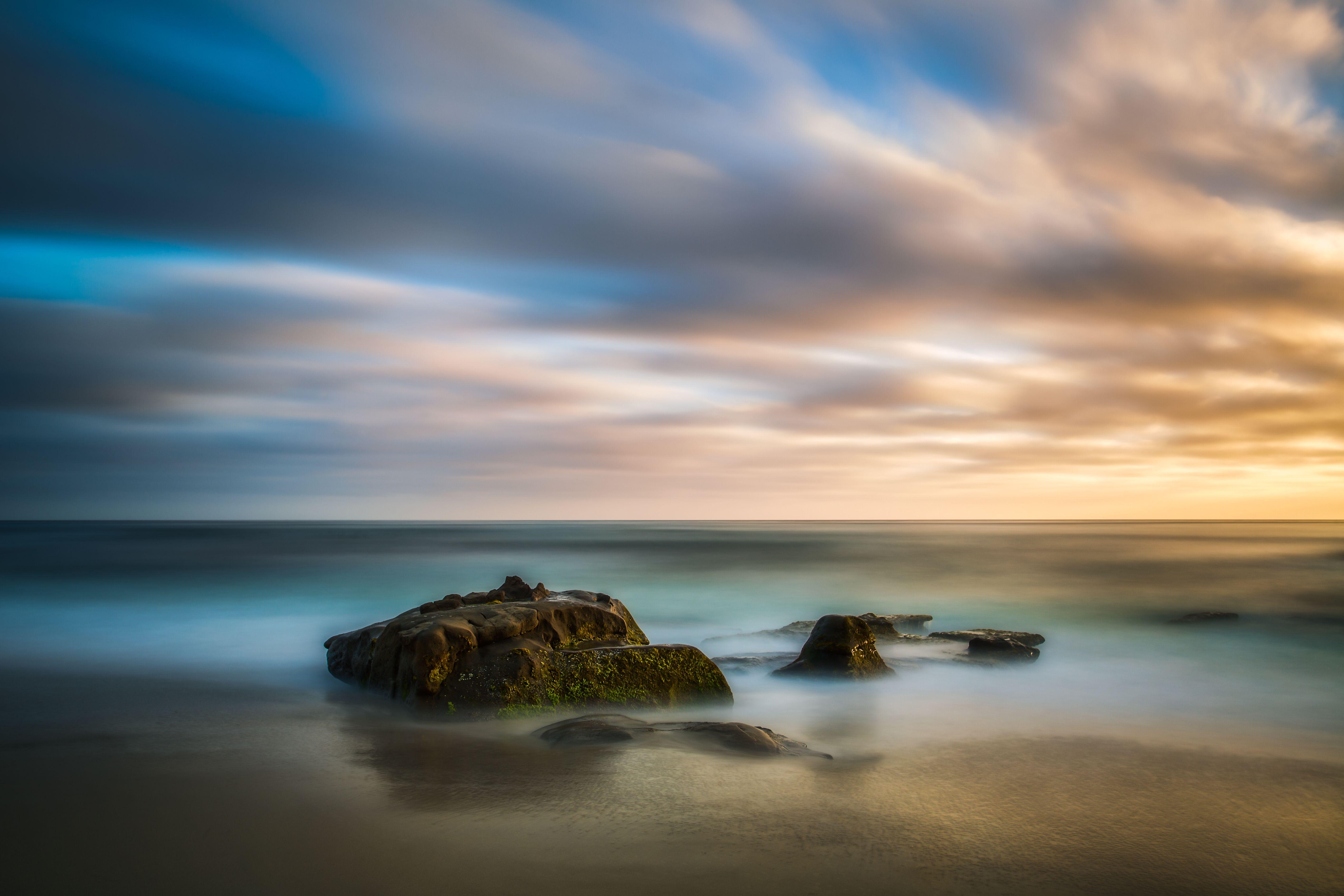 5656x3771 sunset, ocean, sky, splendor, nature, sea view, clouds, sea, beach