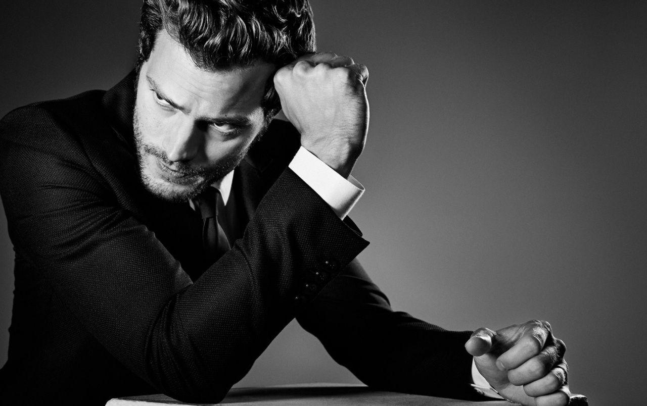 1280x804 Jamie Dornan Black And White Close Up Wallpaper. Jamie